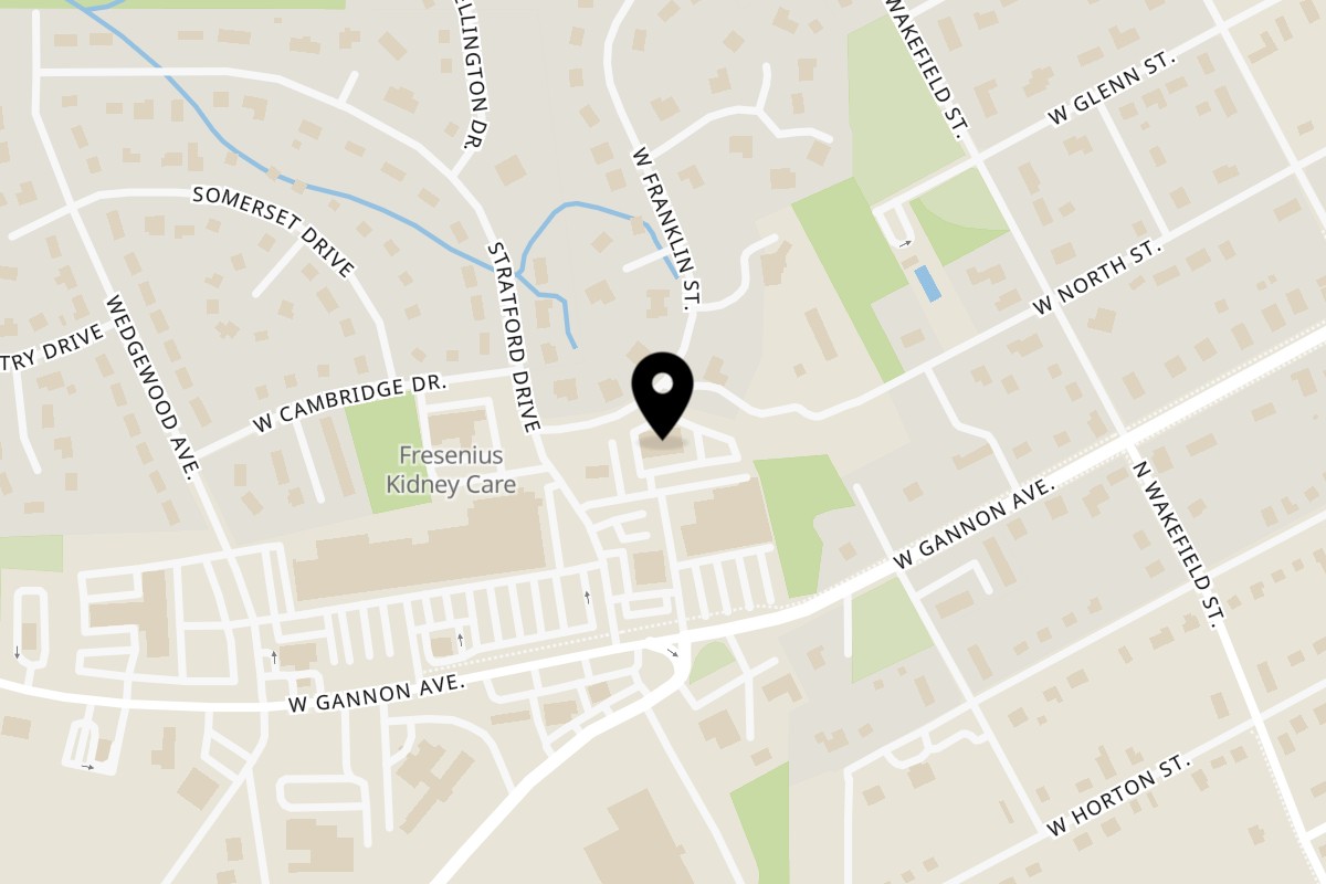 Map showing the location of McLean's Ole Time Cafe on 418 W Gannon Ave in Zebulon